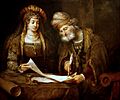 Aert de Gelder - Esther y Mardoqueo escribiendo la primera carta del Purim