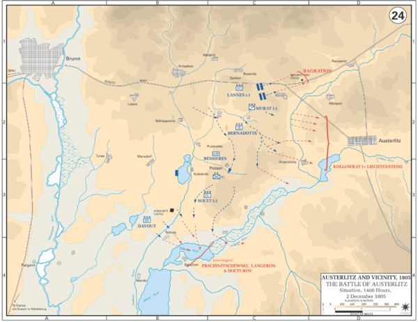 Archivo:Battle of Austerlitz - Situation at 1400, 2 December 1805