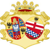Coat of Arms of Maria Teresa Cybo-Malaspina, Duchess of Massa.svg