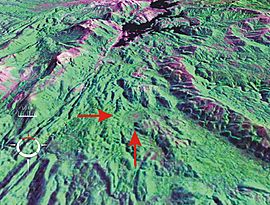 Archivo:Darwin Crater Landsat oblique