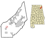DeKalb County Alabama Incorporated and Unincorporated areas Lakeview Highlighted.svg