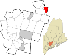 Kennebec County Maine incorporated and unincorporated areas Unity highlighted.svg