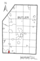 Map of Seven Fields, Butler County, Pennsylvania Highlighted