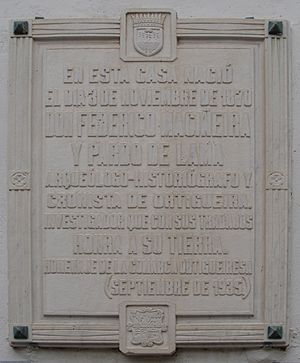 Archivo:Plaque of Don Federico Maciñeira y Pardo de Lama.001 - O Barqueiro