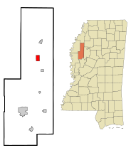 Sunflower County Mississippi Incorporated and Unincorporated areas Ruleville Highlighted.svg