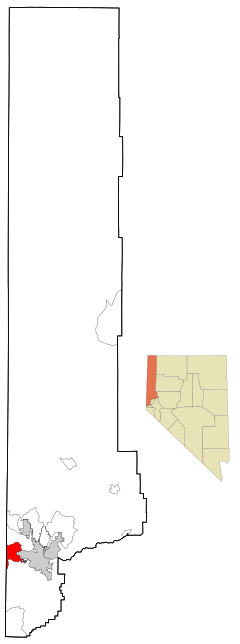 Washoe County Nevada Incorporated and Unincorporated areas Verdi-Mogul Highlighted.svg