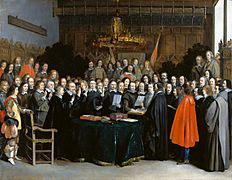Archivo:Westfaelischer Friede in Muenster (Gerard Terborch 1648)