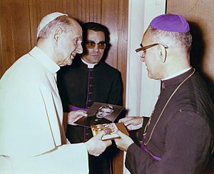 Archivo:Óscar Arnulfo Romero meets Pope Paul VI