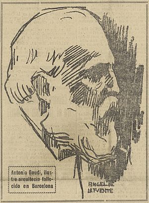 Archivo:1926-06-12, El Liberal, Antonio Gaudí, ilustre arquitecto fallecido en Barcelona