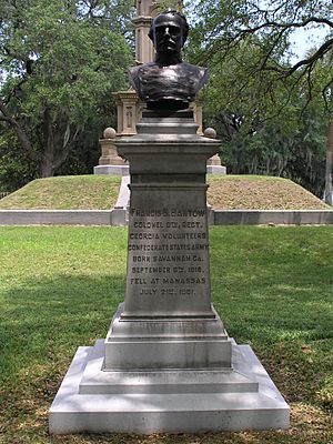 Archivo:Conferate memorial-bust of Francis S Bartow in Forsyth Park in Savannah, Georgia