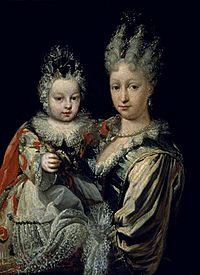 Archivo:Elisabeth Farnese with her eldest son Infante Carlos (future Carlos III of Spain) in 1716 by Melendez