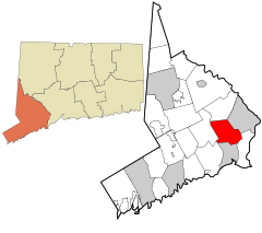 Fairfield County Connecticut incorporated and unincorporated areas Trumbull highlighted.svg