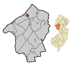 Hunterdon County New Jersey Incorporated and Unincorporated areas Glen Gardner Highlighted.svg