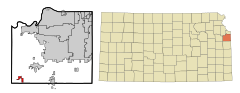 Johnson County Kansas Incorporated and Unincorporated areas Edgerton Highlighted.svg
