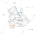 Karte Gemeinden des Bezirks Bellinzona 2010