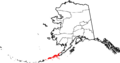 Map of Alaska highlighting Aleutians East Borough