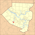 Map of Allegheny County PA Highlighting Bridgeville