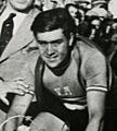 Raymond Impanis bij aankomst Dwars Door België 1949, Waregem (collectie KOERS. Museum van de Wielersport)