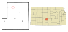 Stafford County Kansas Incorporated and Unincorporated areas Seward Highlighted.svg