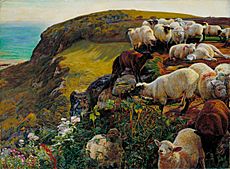 William Holman Hunt - Our English Coasts, 1852 (`Strayed Sheep') - Google Art Project.jpg