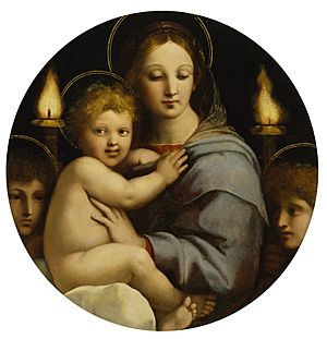 Archivo:Workshop of Raphael - Madonna of the Candelabra - Walters 37484