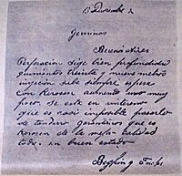 Archivo:Carta de comunicación del descubrimiento de petróleo en Comodoro Rivadavia