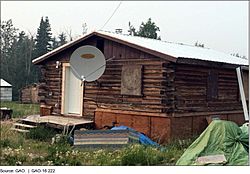 Figure 3- A Building in Beaver, Alaska Serviced with a Satellite Internet Connection (25229851546).jpg