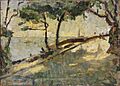 Giuseppe Amisani, Spiaggia di Paraggi a Portofino, olio su faesite, 19.5x26.5 cm