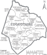 Archivo:Map of Edgecombe County North Carolina With Municipal and Township Labels
