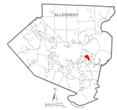 Map of Forest Hills, Allegheny County, Pennsylvania Highlighted.png
