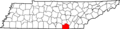 Map of Tennessee highlighting Marion County