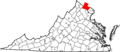 Map of Virginia highlighting Loudoun County