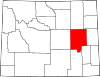 Mapa de Wyoming con la ubicación del condado de Converse