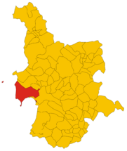 Map of comune of Cabras (province of Oristano, region Sardinia, Italy) - 2016.svg