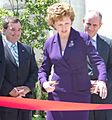 Mary McAleese cutting the ribbon at Ireland Park, 2007