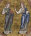 Peterborough Psalter c 1220-25 Mercy and Truth detail
