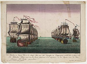 Slag bij de Doggersbank (Battle of Dogger Bank) 1781 A. Rooland.jpg