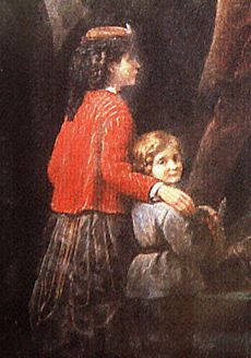 Archivo:The young Pierre de Coubertin with his sister