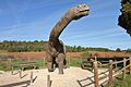 Yacimiento de La Pedraja en Mambrillas de Lara, maqueta de dinosaurio