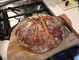 Bread baked in my home using the 'no-knead' baking method.jpg