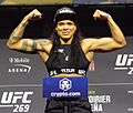 Ceremonial weigh ins - Amanda Nunes vs Julianna Peña UFC 269 (cropped)