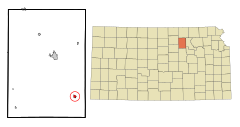 Clay County Kansas Incorporated and Unincorporated areas Wakefield Highlighted.svg