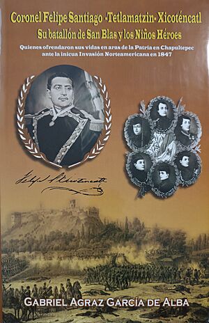 Archivo:Coronel Felipe Santiago Tetlalmatzin Saldaña y su batallón de San Blas