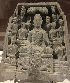 Archivo:Gautama Buddha first sermon in Sarnath