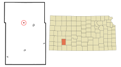 Gray County Kansas Incorporated and Unincorporated areas Ingalls Highlighted.svg