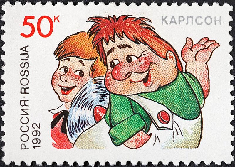 Karlsson-on-the-Roof 1992 stamp of Russia