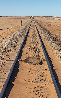 Archivo:Línea de ferrocarril Swakopmund-Walvis Bay, Namibia, 2018-08-05, DD 01