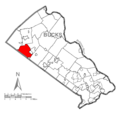 Map of West Rockhill Township, Bucks County, Pennsylvania Highlighted