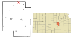Marion County Kansas Incorporated and Unincorporated areas Ramona Highlighted.svg