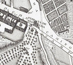 Archivo:Puerta de Atocha-Plano de Nicolás Chalmandrier-1761